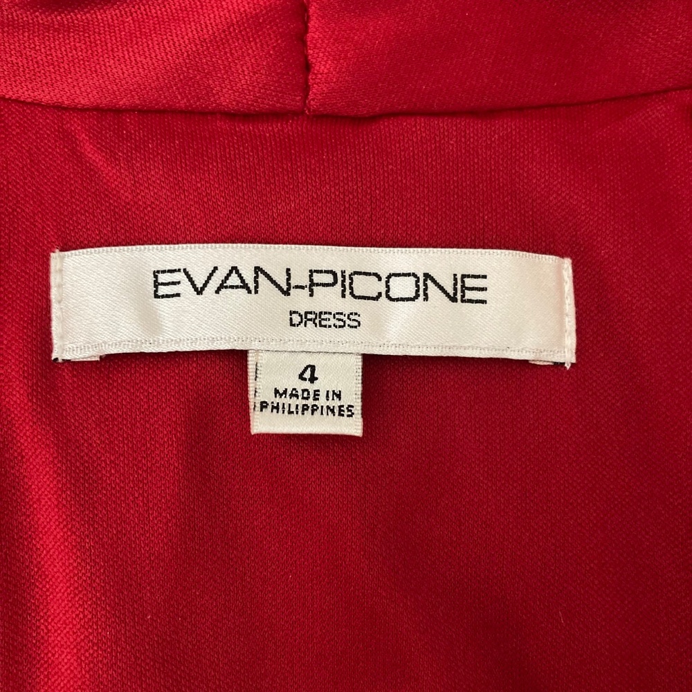 Evan Picone red dress Size 4 - Picture 4 of 6